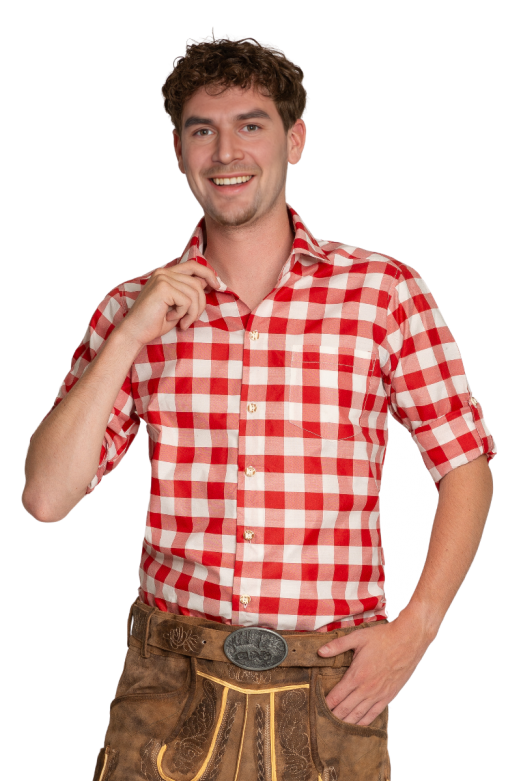 Trachtenhemd Anton Rood/Wit