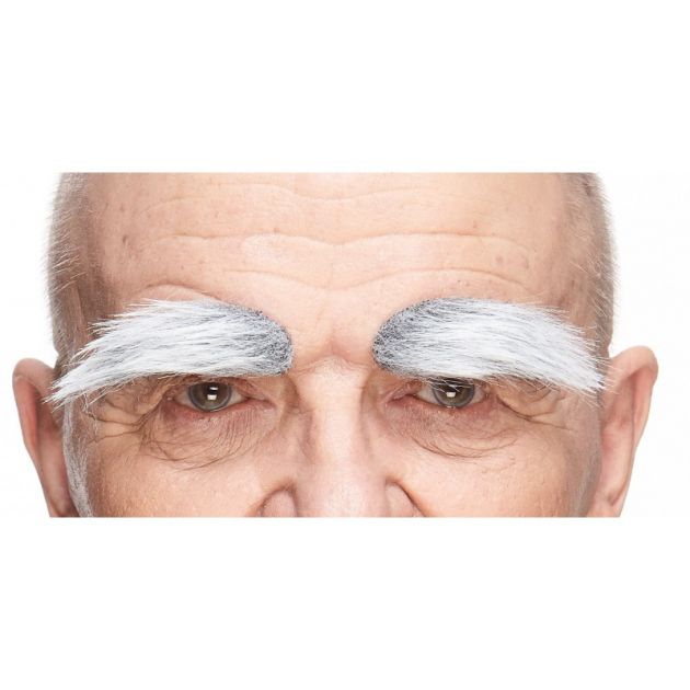 Bushy Eyebrows Grey/White - 6 Pack