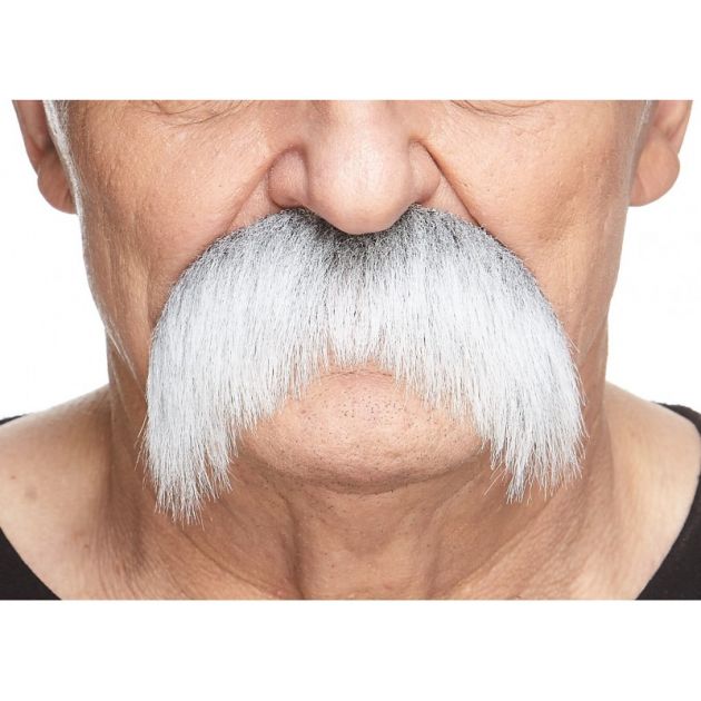 Walrus Mustache Grey/White  - 6 Pack