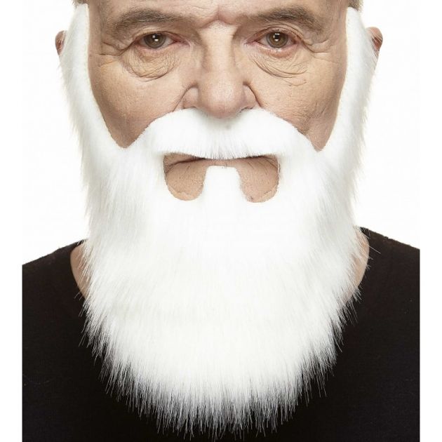 Old Merchant Mustache & Beard White - 6 Pack