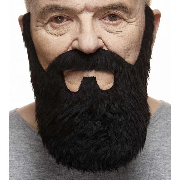 Old Merchant Mustache & Beard Black - 6 Pack