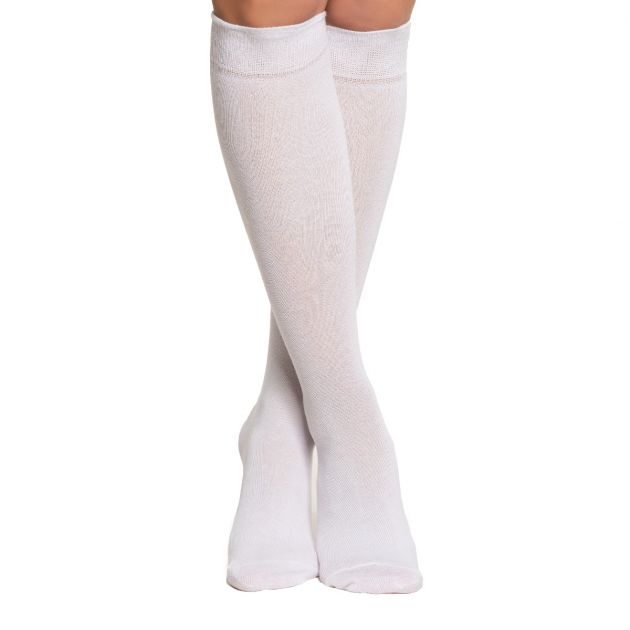 Knee Socks White - 6 Pairs - One-Size