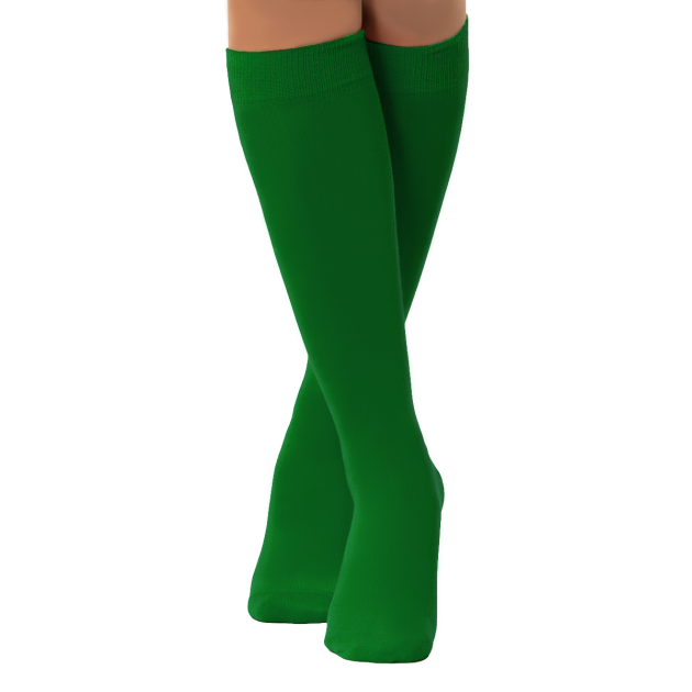 Knee Socks Green - 6 Pairs - One-Size