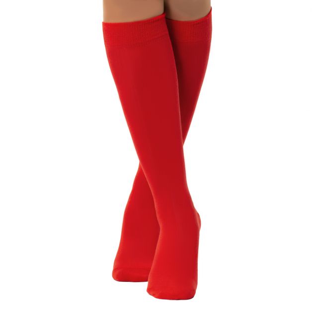 Knee Socks Red - 6 Pairs - One-Size