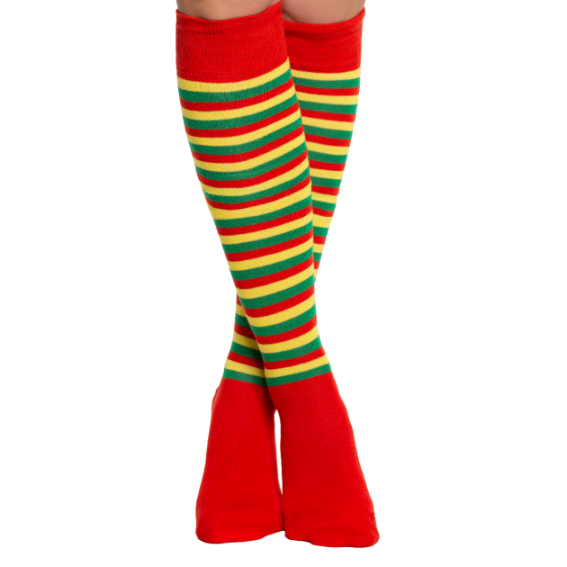 Kniekousen Rood/Geel/Groen - 6 Paar - One-Size