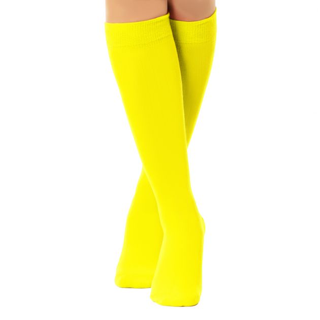 Knee Socks Neon Yellow - 6 Pairs - One-Size