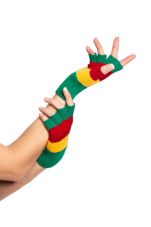 Vingerloze Handschoenen Rood/Geel/Groen - 6 Paar - One-Size
