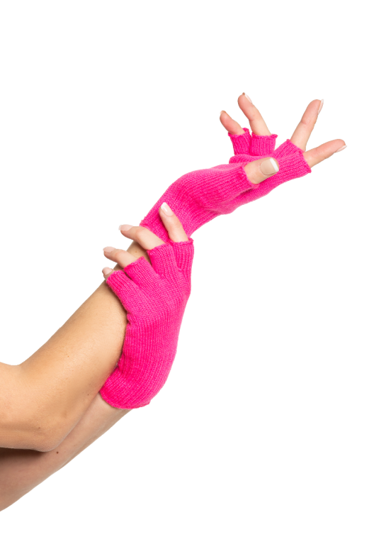 Vingerloze Handschoenen Neon Pink - 6 Paar - One-Size