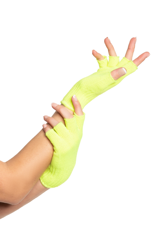 Vingerloze Handschoenen Neon Geel - 6 Paar - One-Size