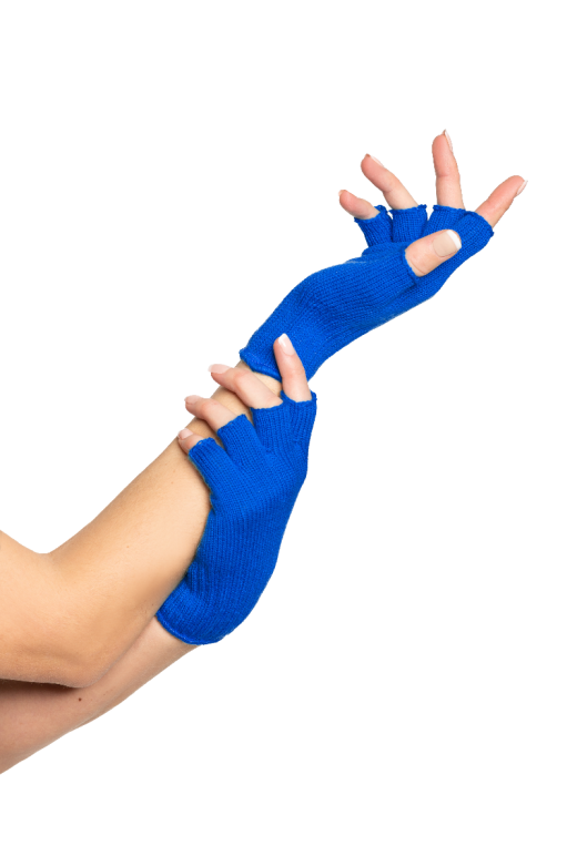 Fingerless Gloves Kobalt Blue - 6 Pairs - One-Size