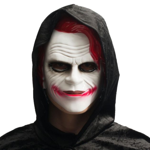 Joker Mask Red Pvc - 6 Pack