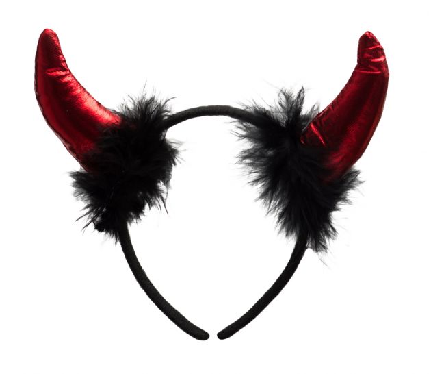 Devil Headband with Fur - 6 Pack