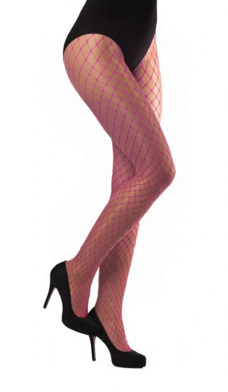 Tights large Meshes Neon Pink - 6 Pack