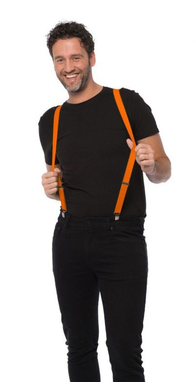 Suspenders Orange - Width 2,5 cm - 6 Pack