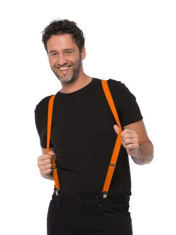 Suspenders Orange - Width 2,5 cm - 6 Pack
