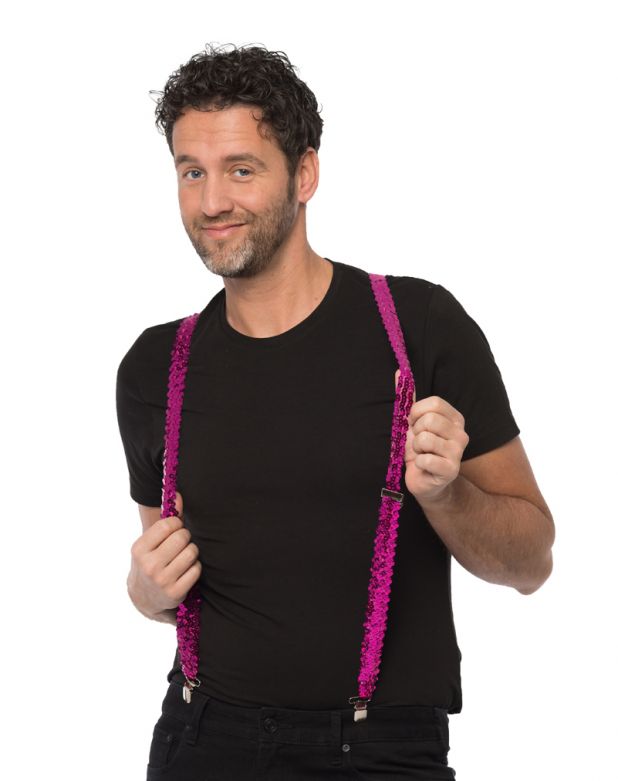 Suspenders Sequens Fuchsia - Width 2,5 cm - 6 Pack