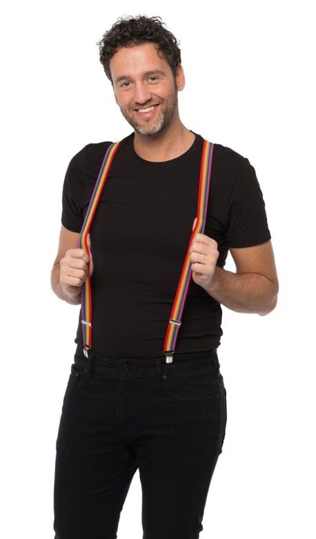 Suspenders Rainbow - Width 2,5 cm - 6 Pack