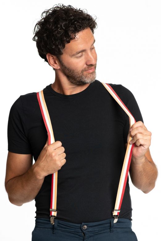 Suspenders Red/White/Yellow - Width 2,5 cm
