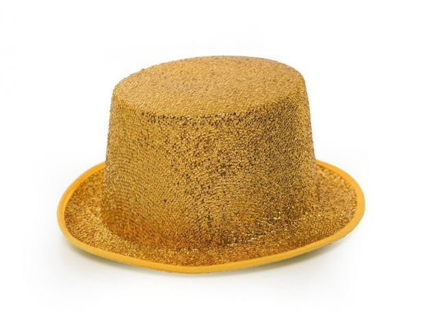 Hoge Hoed Glitter Goud - 6 Pack