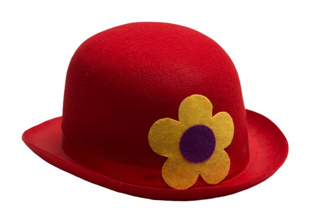 Clown Bowler Hat Red Felt