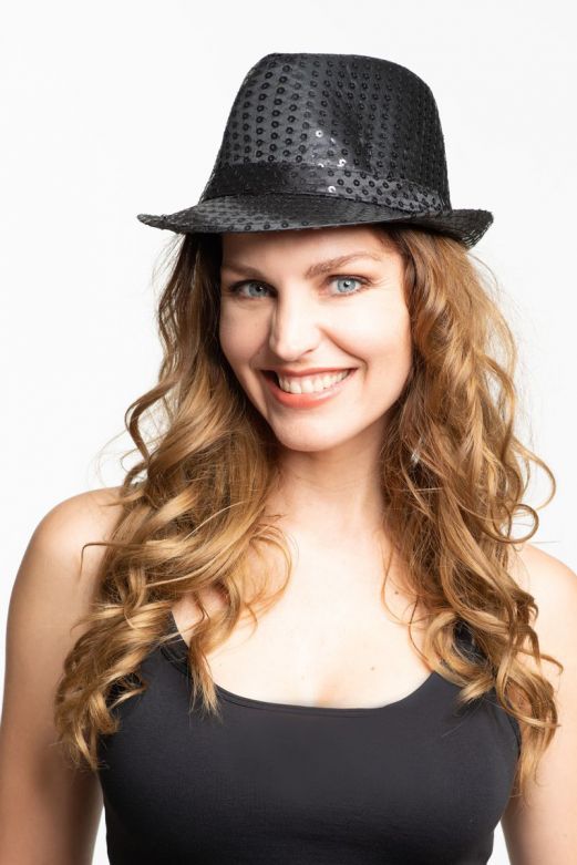 Spangles Hat Black - 6 Pack