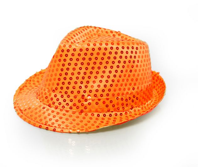 Spangles Hat Orange - 6 Pack