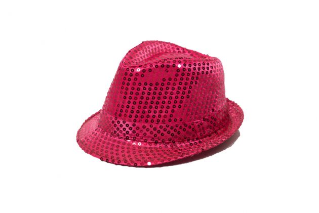 Spangles Hat Hot Pink with light - 6 Pack
