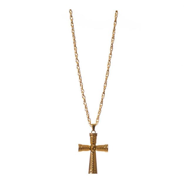 Cross Golden Necklace Metal - 6 Pack