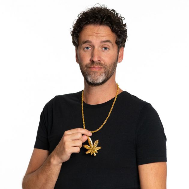 Weed Golden Necklace Metal - 6 Pack