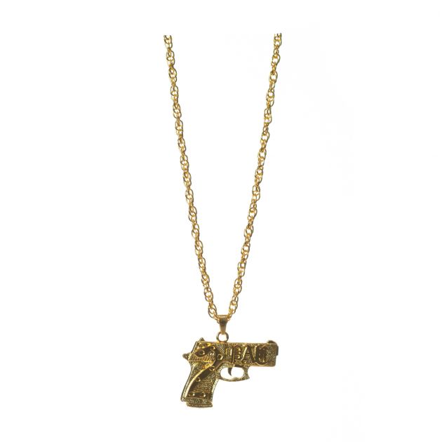 Necklace Gold Metal Gun - 6 Pack