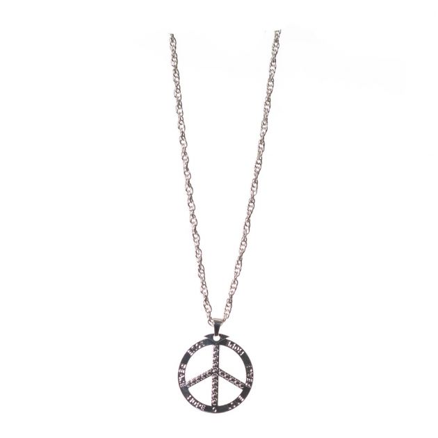 Peace Silver Necklace Metal 
