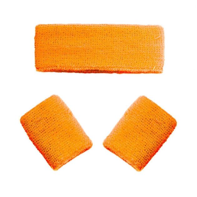 Neon Orange Set Headband/Wristbands