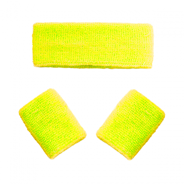 Neon Yellow Set Headband/Wristbands