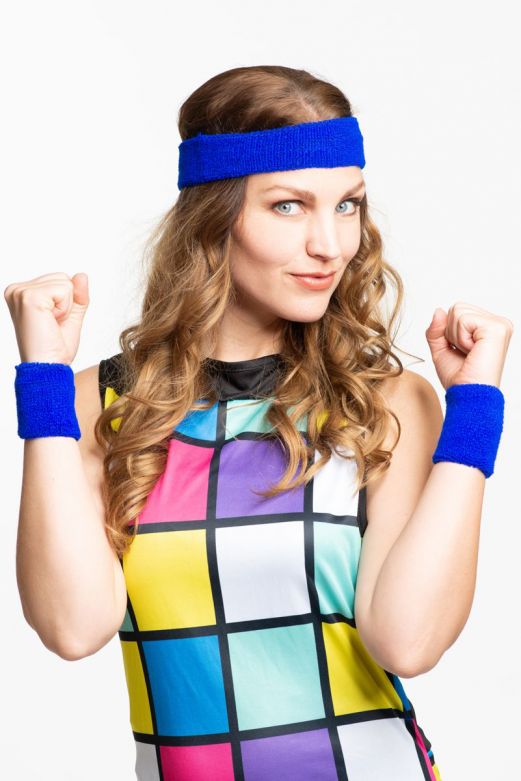 Blue Set Headband/Wristbands - 6 Pack