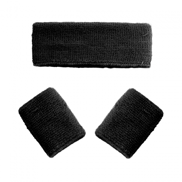 Black Set Headband/Wristbands