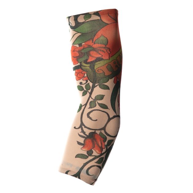 Tattoo Sleeves Roses Multicolor - 12 Pack