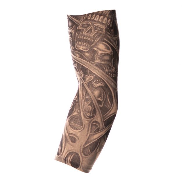 Tattoo Sleeves Skulls Black White - Pair