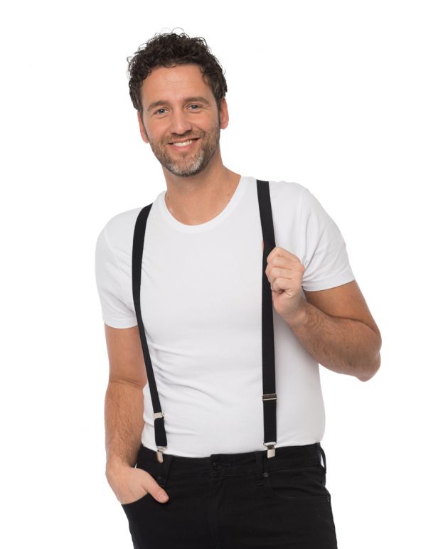 Suspenders Black - Width 3 cm - 6 Pack