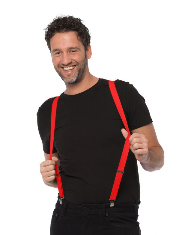 Suspenders Red - Width 3 cm - 6 Pack