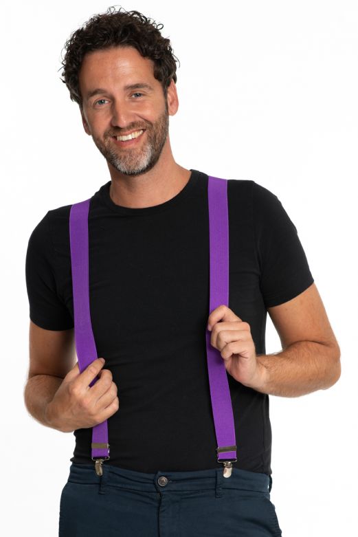 Suspenders Purple - Width 3 cm - 6 Pack