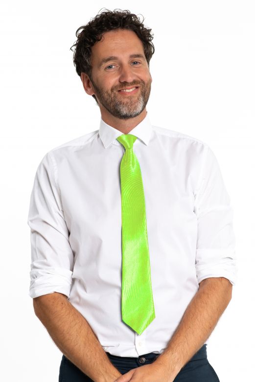 Tie Neon Green - 50 cm - 6 Pack