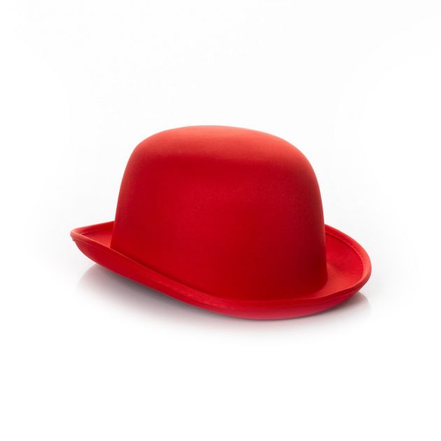 Bowler Hat Red Satin