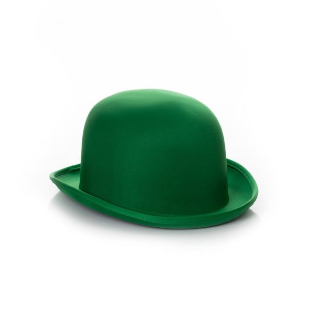 Bowler Hat Green Satin