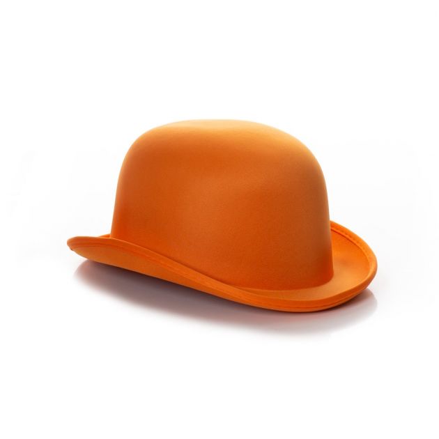 Bowler Hat Orange Satin