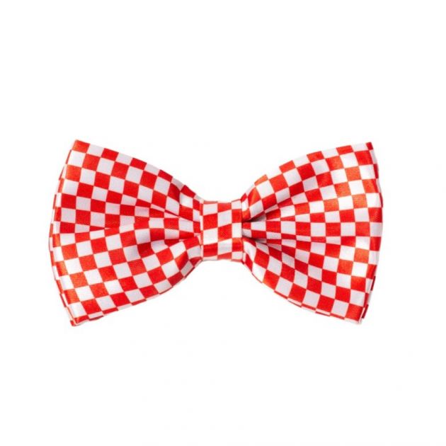 Bow Tie Checkered Red/White - 6 Pack