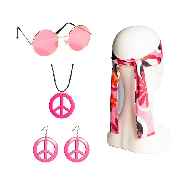 Peace Set - Headband/Glasses/Earrings & Necklace - 3 Pack