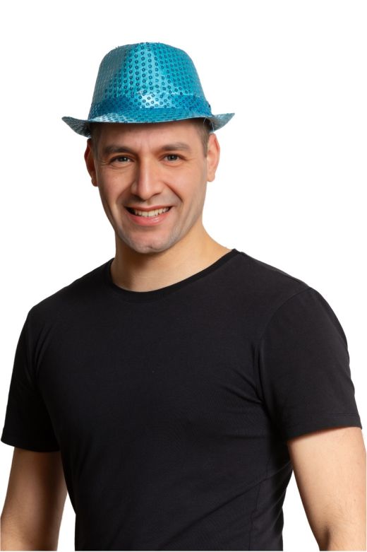 Pailletten Hoedje Turquoise - 6 Pack