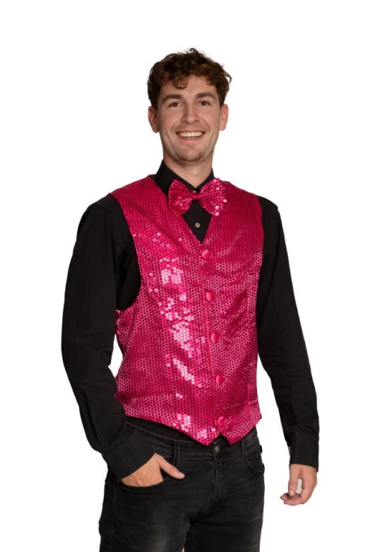 Gilet + Strik Roze