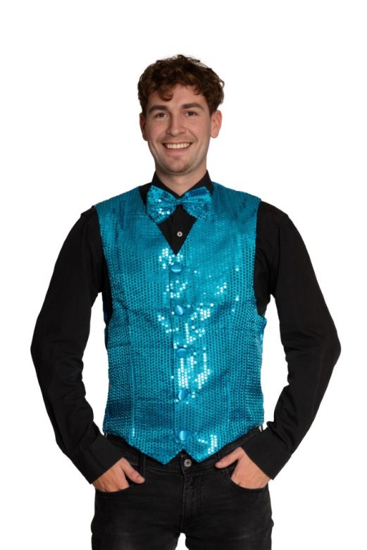 Gilet + Strik Turquoise