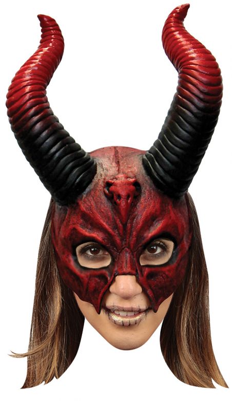 Face Mask with Horns - Devil Mythical Horned Skull